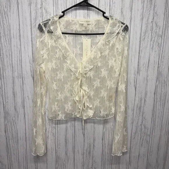 Womens Size M Thirty Thirty LA Lace Cardigan NWT - Picture 2 of 5